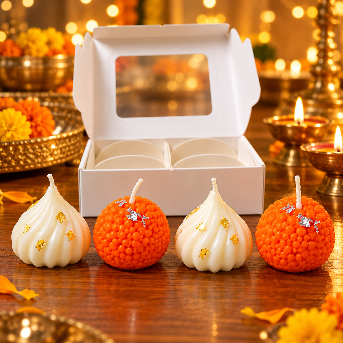 Laddoo Festive Candle Gift Set of 4