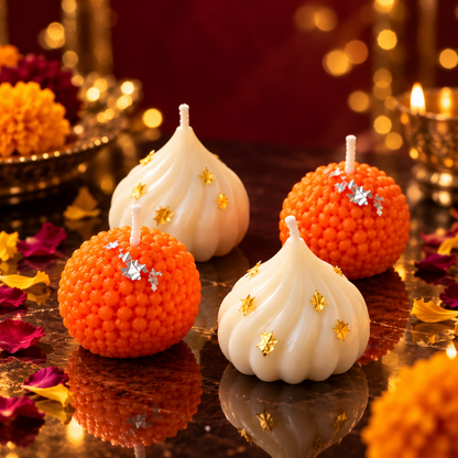 Laddoo Festive Candle Gift Set of 4